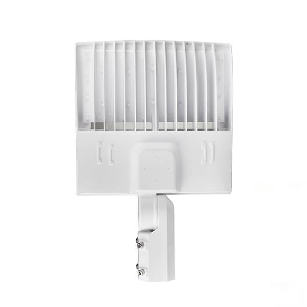 LED Parking Lot Light Bracket - White 3-in-1 Adjustable Mount | Direct, Trunnion & Slip Fitter Arm - Lumens Depot