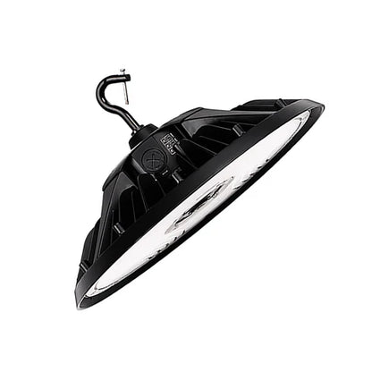 Adjustable LED UFO High Bay – 180W/200W/240W – 36,000 Lumens – CCT Selectable 4000K/5000K – 120-277V – Black Housing – IP65 Rated – UL & DLC Listed