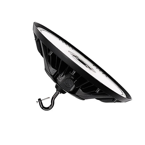 Adjustable LED UFO High Bay – 180W/200W/240W – 36,000 Lumens – CCT Selectable 4000K/5000K – 120-277V – Black Housing – IP65 Rated – UL & DLC Listed