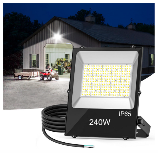 240W LED Flood Light, 33,600LM Super Bright Outdoor Security Light, 5000K Daylight, ETL Listed, Waterproof, 100-277V Commercial Area Lighting for Garage, Yard, Parking Lot - Lumens Depot