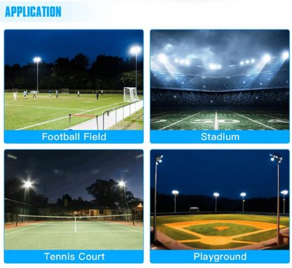 500W LED Stadium Flood Light – 75,000 Lumens – IP67 Waterproof – 5000K Cool White – Outdoor Arena, Soccer, Football, Baseball Field Lighting – 100-277V, UL cUL DLC Listed - Lumens Depot