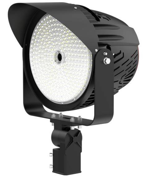 500W LED Sports Stadium Light – 75,000 Lumens, 5000K – IP66 Waterproof Flood Light – 5FT Wire &amp; SF Bracket – Slip Fitter Mount for High Mast, Pickleball, Soccer, Rugby Field – 60° Beam, 100-277V, UL DLC Listed - Lumens Depot