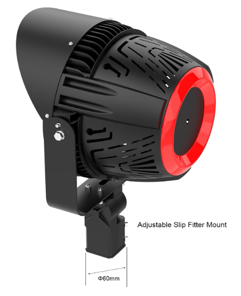 500W LED Sports Stadium Light – 75,000 Lumens, 5000K – IP66 Waterproof Flood Light – 5FT Wire &amp; SF Bracket – Slip Fitter Mount for High Mast, Pickleball, Soccer, Rugby Field – 60° Beam, 100-277V, UL DLC Listed - Lumens Depot