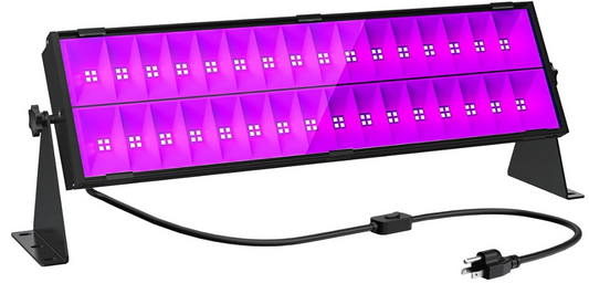 150W LED UV Black Light Bar – IP65 Waterproof UV Wash Light for Outdoor & Indoor Glow Parties, Stage Lighting, Halloween – 5FT Cable with Plug - Lumens Depot