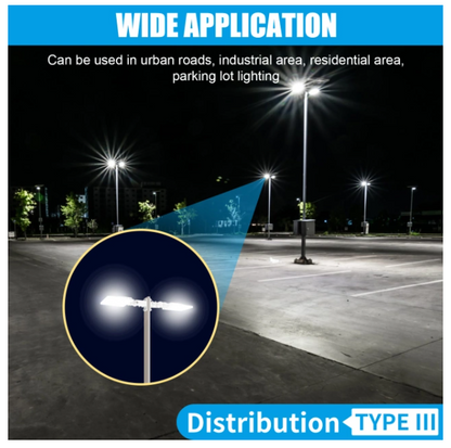 200W LED Parking Lot Light – 5000K IP65 Shoebox Pole Light with Built-in Photocell & All-in-One Pole Bracket – Trunnion & Slip Fitter Mount, 100-277V - Lumens Depot