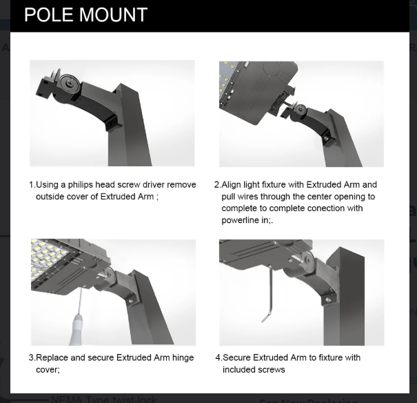 200W LED Parking Lot Light – 5000K IP65 Shoebox Pole Light with Built-in Photocell & All-in-One Pole Bracket – Trunnion & Slip Fitter Mount, 100-277V - Lumens Depot