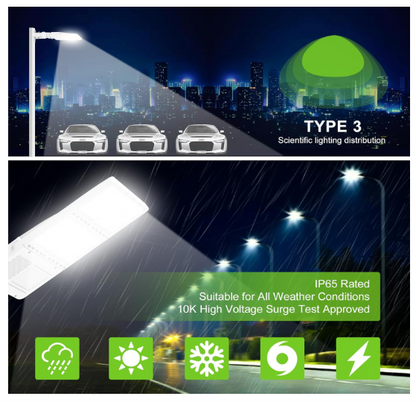 320W LED Shoebox Parking Lot Light with Photocell, UL DLC Listed, 48,000LM, 5000K, IP65, Commercial Area Pole & Flood Fixture, 100-277V, 3-in-1 Arm & Slip Fitter Mount - Lumens Depot