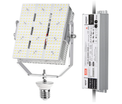 300W LED Shoebox Retrofit Kit – E39 Mogul Base, 277-480V Input DLC & ETL Certified Outdoor Pole Light for Sport Courts, Roadways, Stadiums, and Parking Lots - Lumens Depot