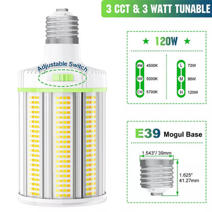 LED Corn Bulb, 120W, 16800 Lumens, 5000K, E39 Base, 100-277 VAC - Lumens Depot