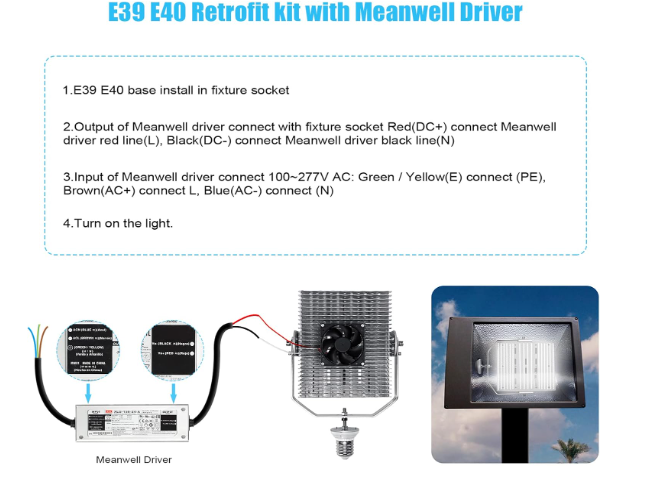 240W LED Shoebox Retrofit Kit with Lens – E39 Mogul Base, 277-480V, 5000K, 34,800LM - Lumens Depot