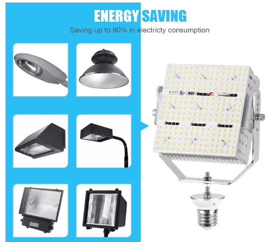 240W LED Shoebox Retrofit Kit with Lens – E39 Mogul Base, 277-480V, 5000K, 34,800LM - Lumens Depot