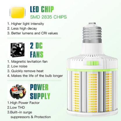 LED Corn Bulb, 120W, 16800 Lumens, 5000K, E39 Base, 100-277 VAC - Lumens Depot