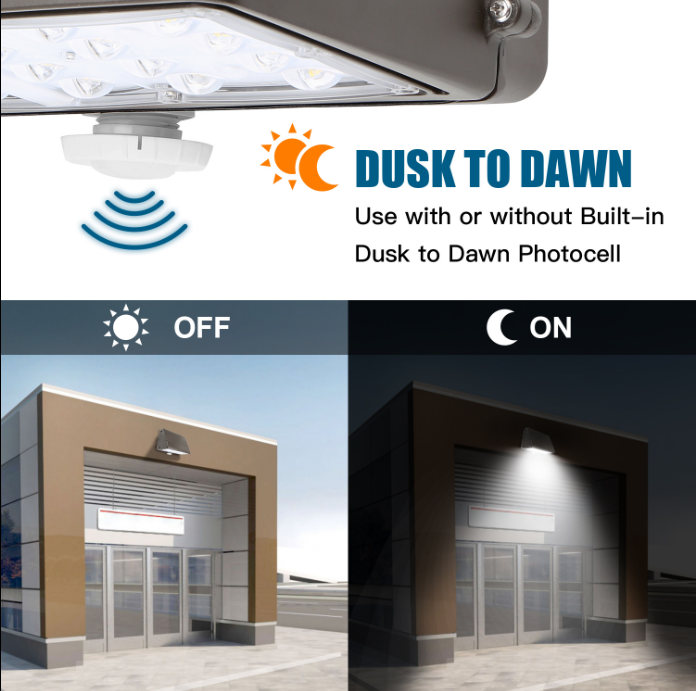 LED Full Cut-Off Wall Pack Light with Dusk-to-Dawn Photocell, Wattage Selectable (125W/100W/75W/50W), CCT Tunable (3000K/4000K/5000K), 120-277V, 0-10V Dimmable - Lumens Depot