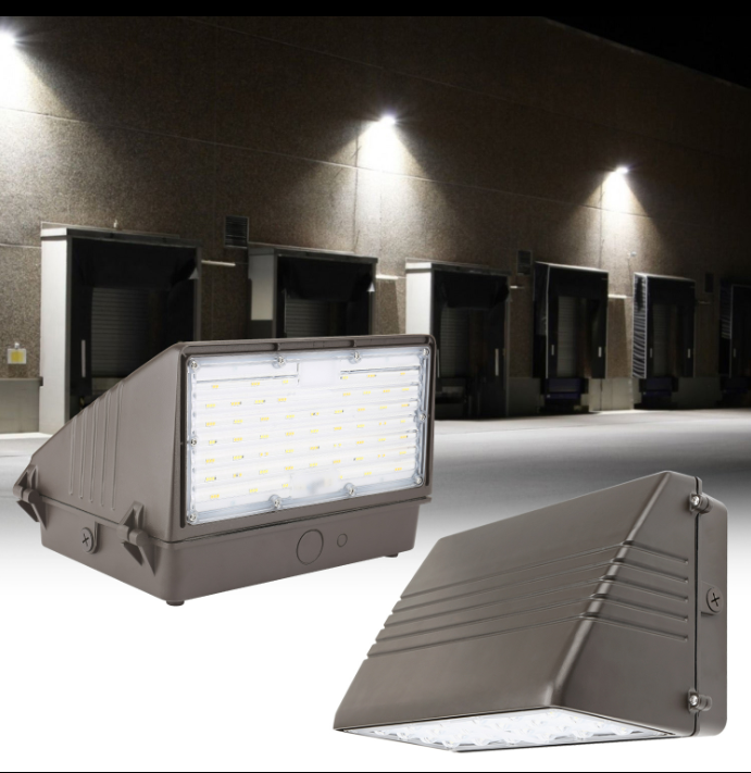 LED Full Cut-Off Wall Pack Light with Dusk-to-Dawn Photocell, Wattage Selectable (125W/100W/75W/50W), CCT Tunable (3000K/4000K/5000K), 120-277V, 0-10V Dimmable - Lumens Depot